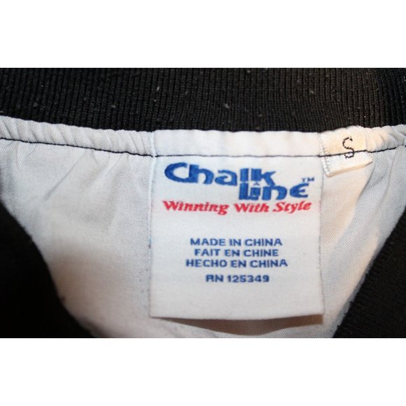 Magen Boys Entertainment Bomber Jacket Mens Adult Small Chalk Line Black Pink - Picture 4 of 6